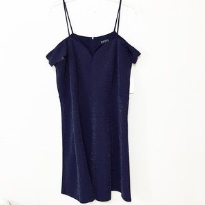 NWT Enfocus Sz 16W blue shimmer off shoulder dress